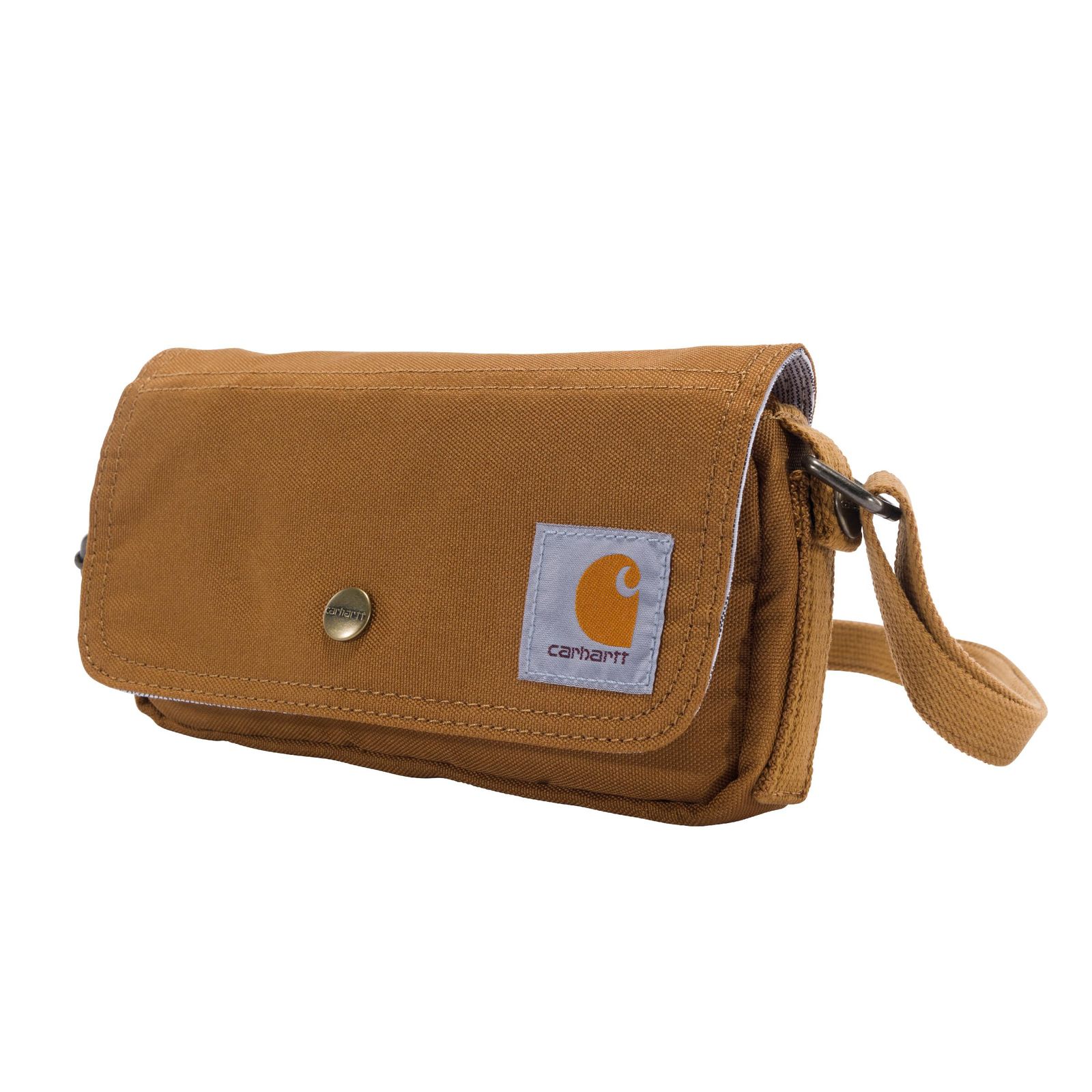 Carhartt クロスボディ 横型バッグ 斜め掛け クラッチバッグ ウエストパック 取り外し可能なストラップ付き Carhartt Brown