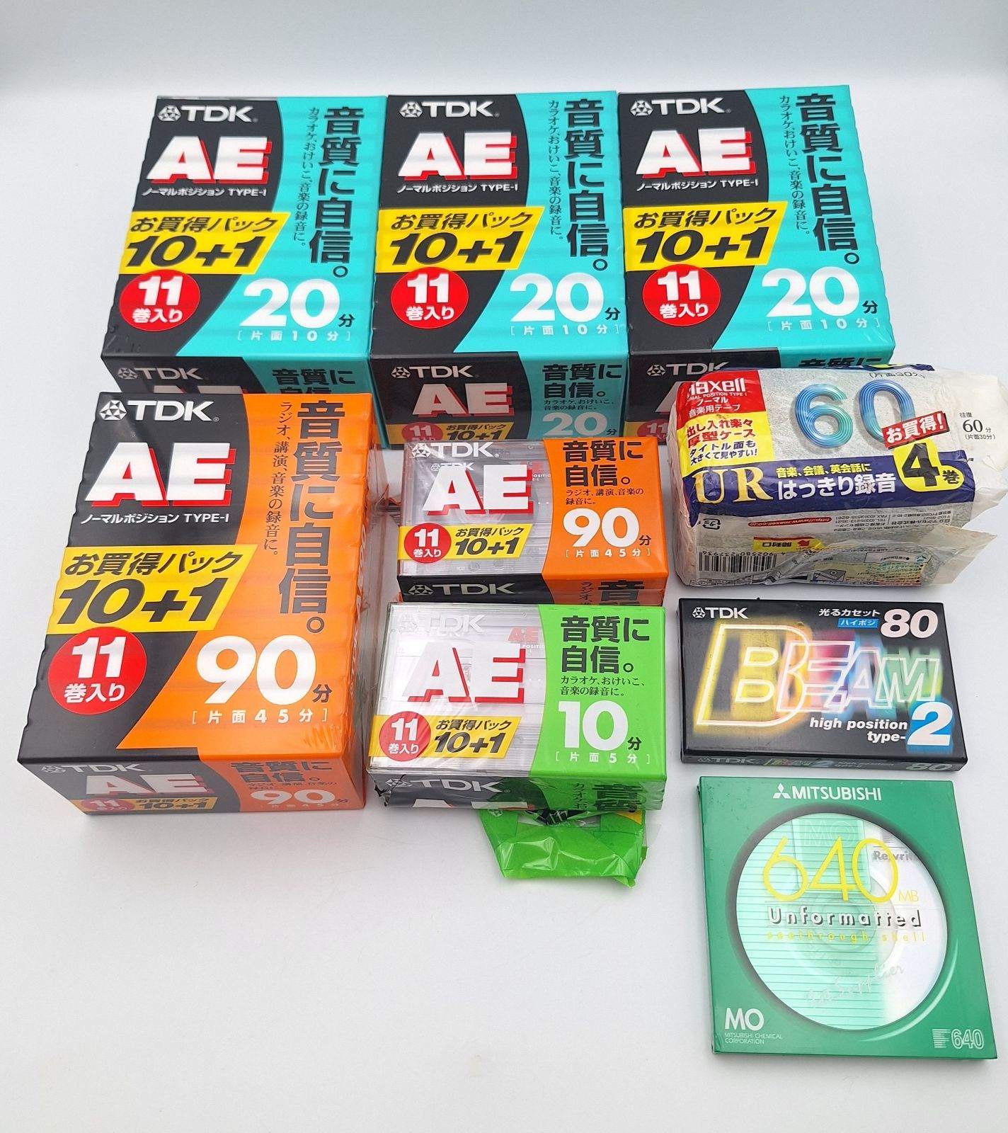 カセットテープ TDK AE 90分 20分 11巻パック 未開封 他 開封未使用品