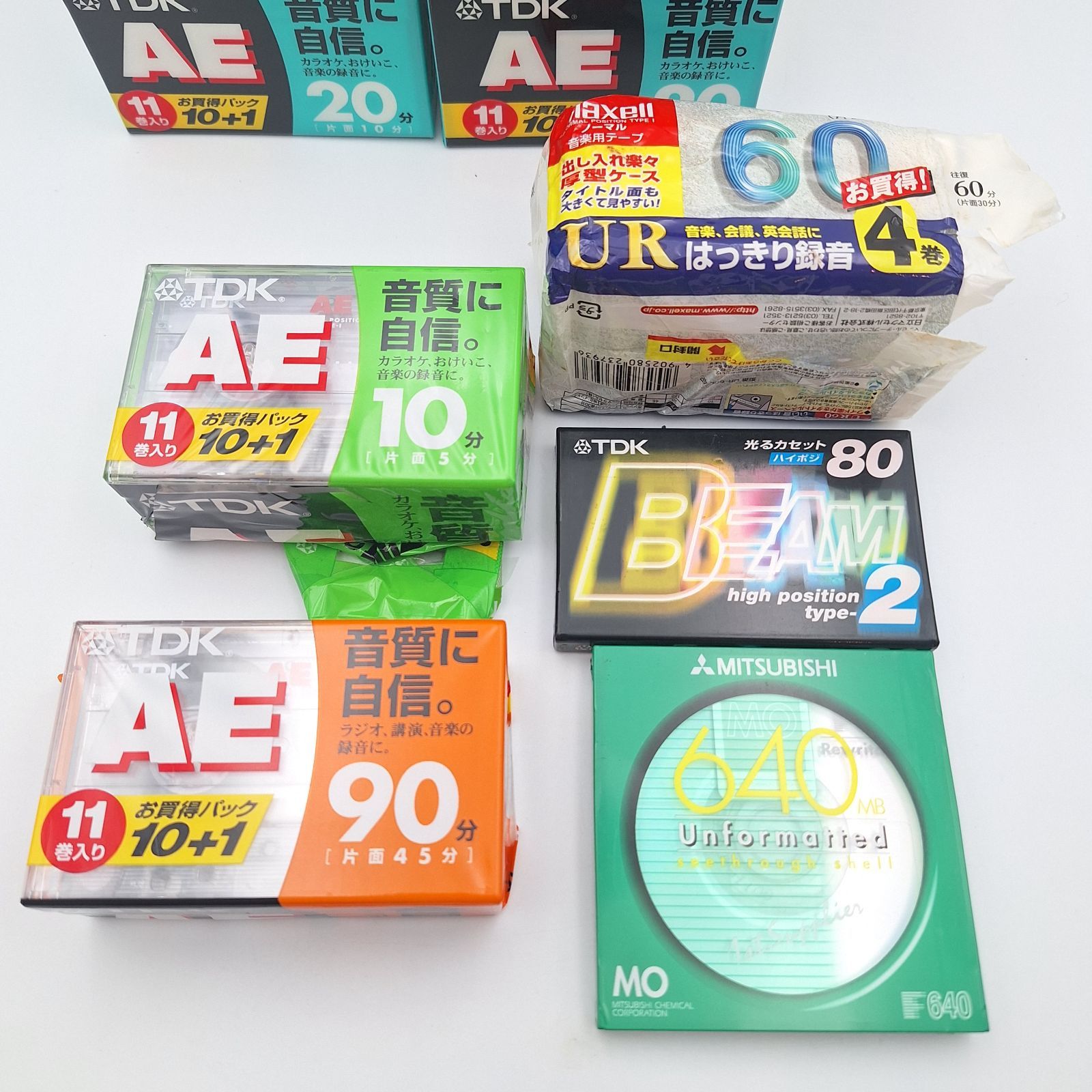 カセットテープ TDK AE 90分 20分 11巻パック 未開封 他 開封未使用品