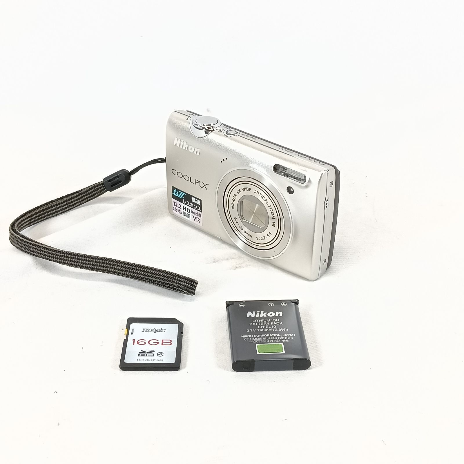 Nikon COOLPIX S5100 シルバー SDカード付 動作品 動作品 美品 Nikon COOLPIX S5100 シルバー 16GB SDカード付