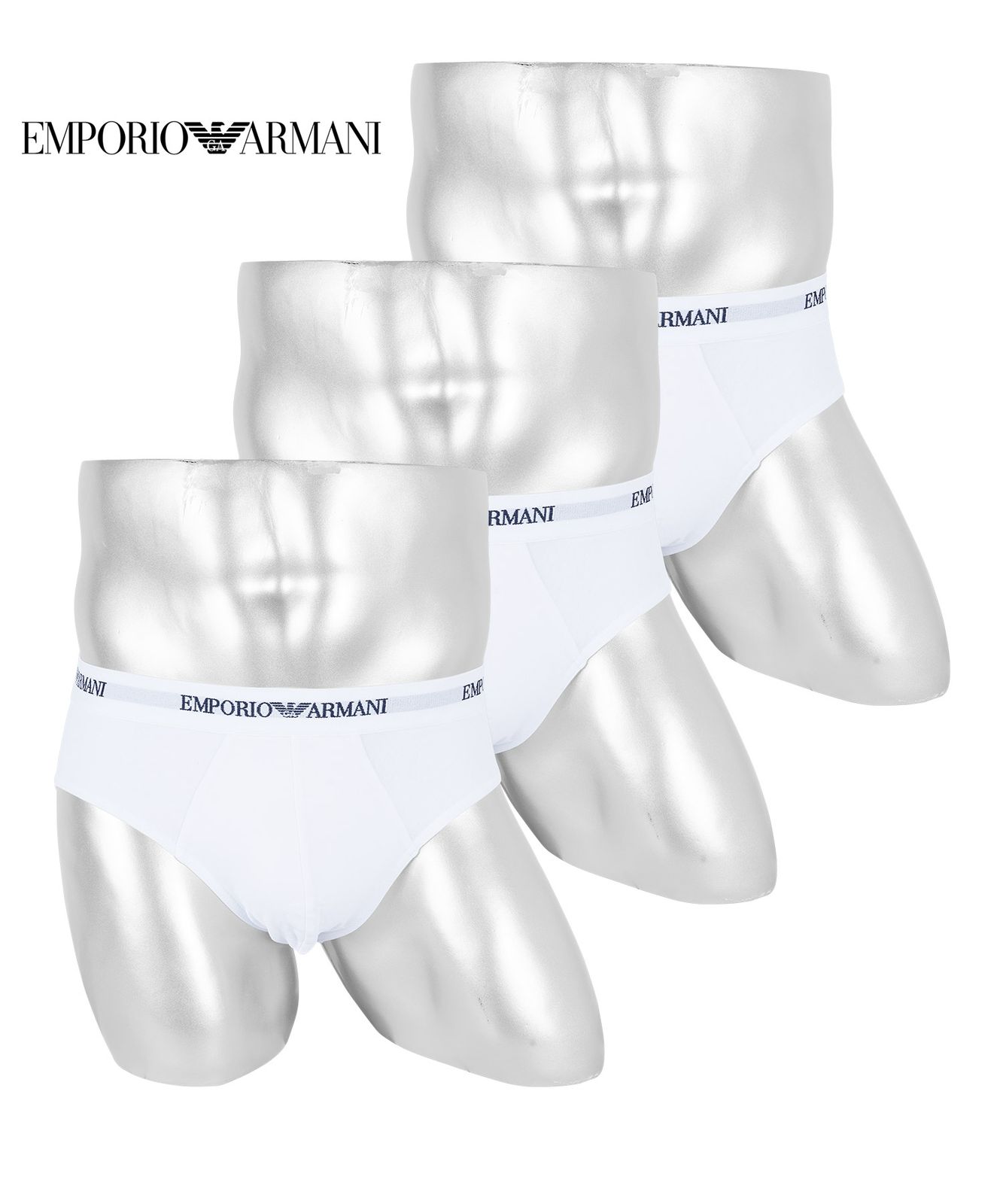 新品 未使用 並行輸入 EMPORIO ARMANI エンポリオ アルマーニ 下着 【3枚セット】Core Logoband 3-Pack BRIEF メンズ ブリーフ 519117 ホワイトセット 7,682円