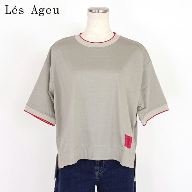 レ・アージュ Le's Ageu レディース カットソー ラインポイントカットソー グレー系（サイズ/1）ku0502
