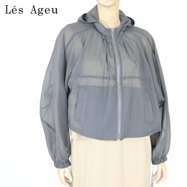 レ・アージュ Le's Ageu レディース ジャケット フード付き裾絞りショート丈ジャンパー グレー系（サイズ/1）ku0114