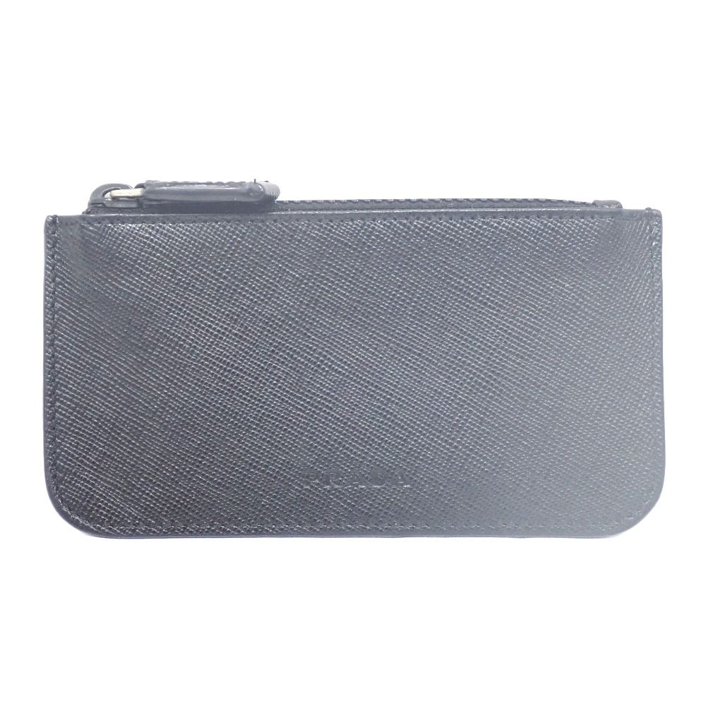 NA417372 プラダ フラグメントケース コインケース 小銭入れ レザー ブラック メンズ PRADA 中古 14,256円