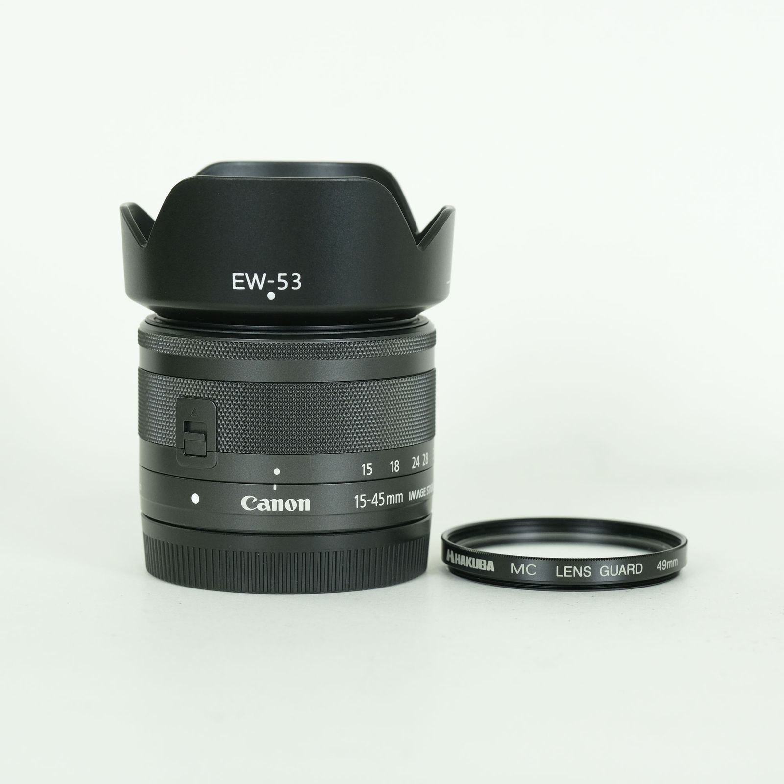 [美品 | フード・フィルター付] Canon EF-M15-45mm F3.5-6.3 IS STM [グラファイト] | Canon EF-Mマウント