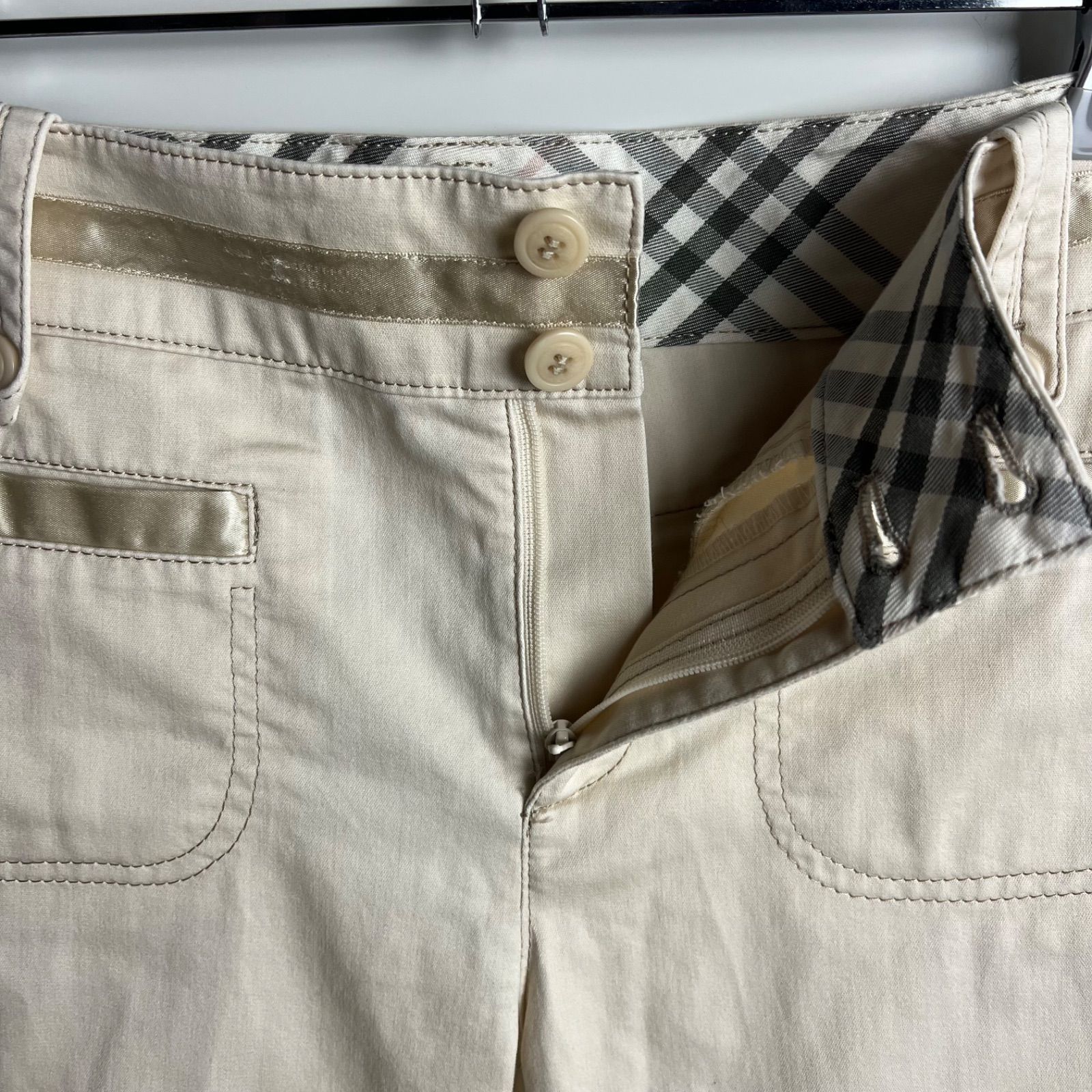 BURBERRY BLUE LABEL 00s y2k archive ribbon capri pants 36