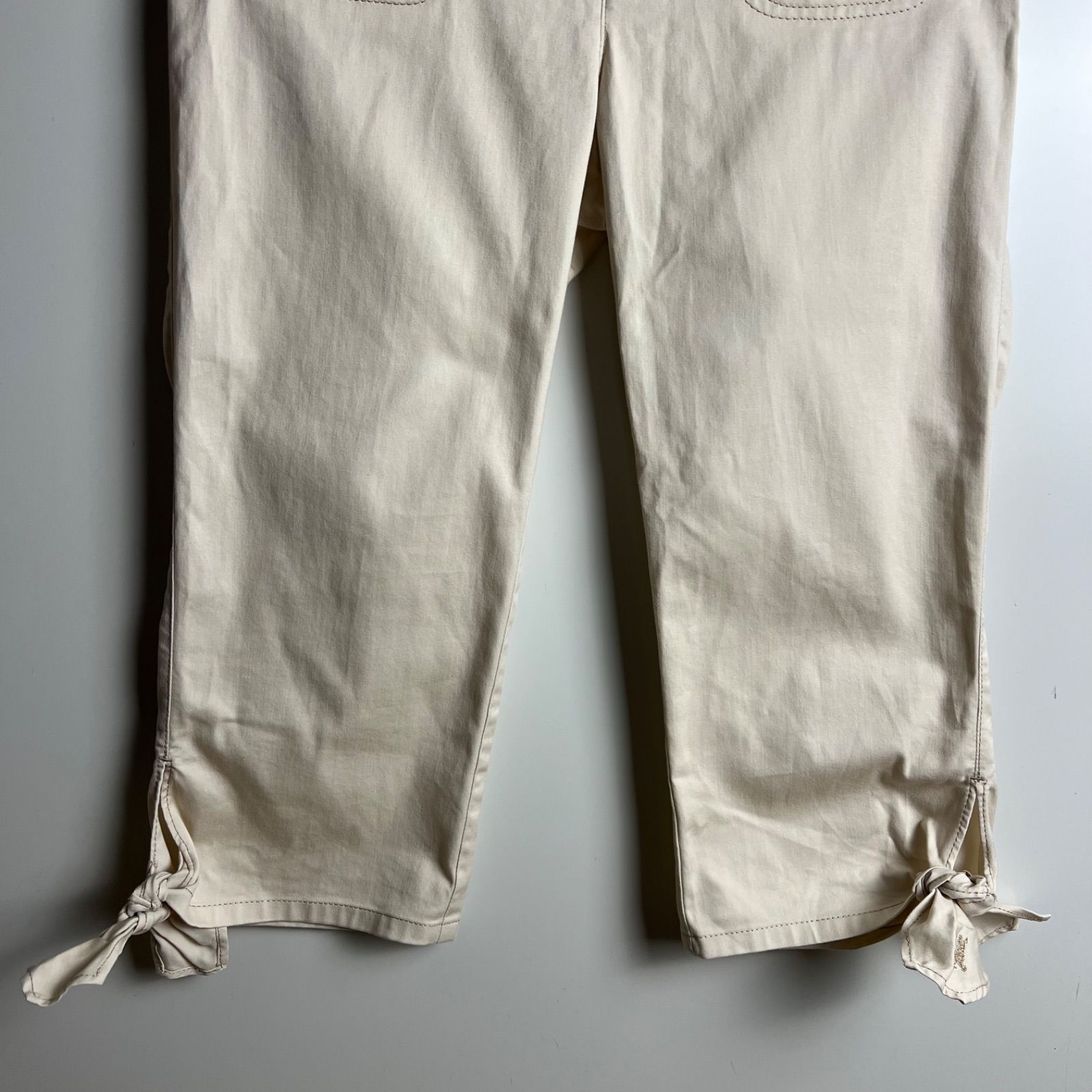 パンツ 00s BURBERRY BLUE LABEL flare pants y2k BURBERRY BLUE LABEL 00s y2k archive ribbon capri pants 36