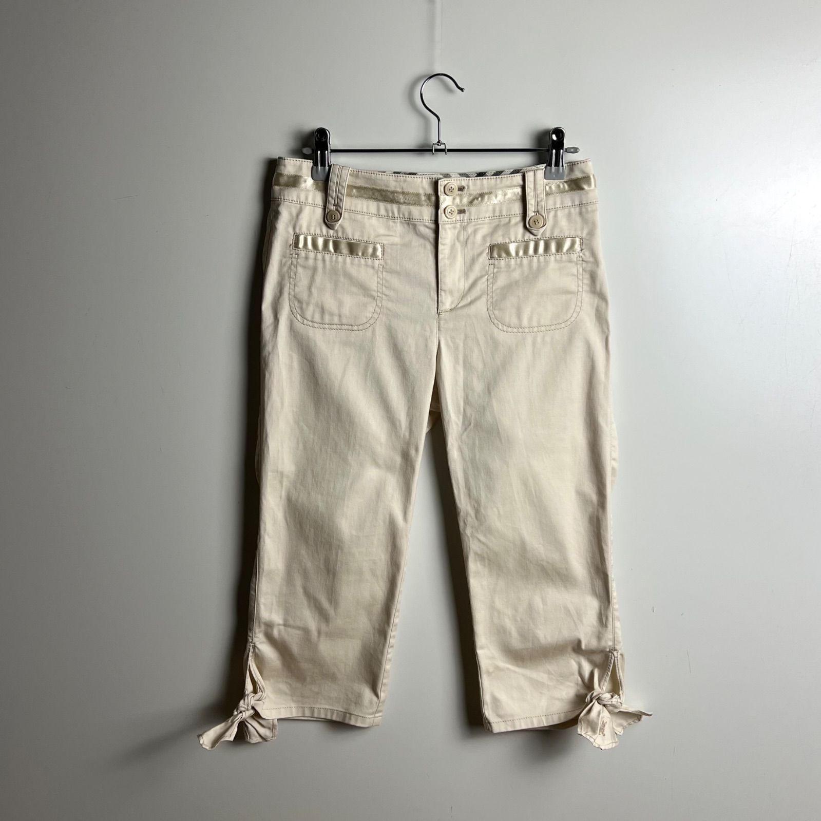 00s Archive 良品 BURBERRY ブルーレーベル y2k グランジ BURBERRY BLUE LABEL 00s y2k archive ribbon capri pants 36