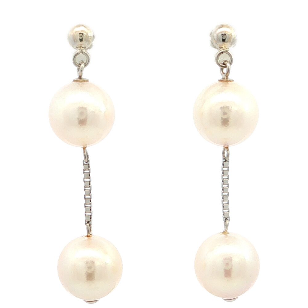 シンプルライン 6P アコヤ真珠 Japan Pearl 養殖真珠 真珠 パール ピアス Pt900-3.8g プラチナ【♀】【N】【レディース】★■614830【中古】