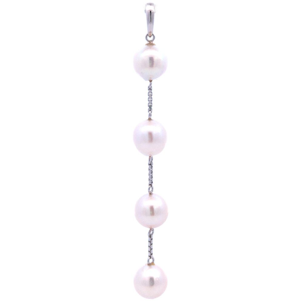 シンプルライン アコヤ真珠 Japan Pearl 養殖真珠 真珠 パール ペンダントトップ Pt900-3.8g プラチナ【♀】【N】【レディース】★■614829【中古】