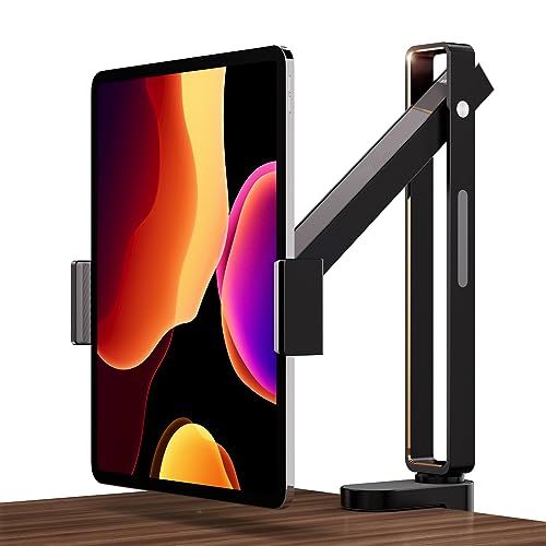 タブレットスタンド アーム 卓上用 横/縱向き 360°回転式 安定 クランプ式 スマホスタンド タッチペン収納 5.5?13インチのタブレットに対応 (ブラック)as 7c838c7c