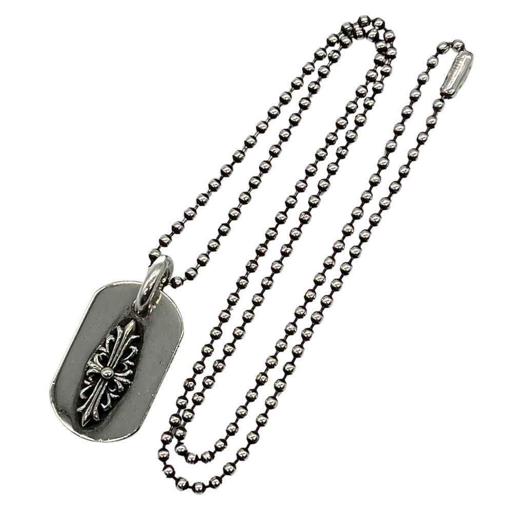 CHROME HEARTS クロムハーツ レイズドフローラルクロス ドッグタグ