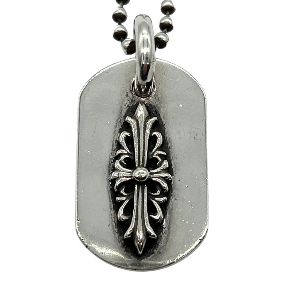 CHROME HEARTS クロムハーツ レイズドフローラルクロス ドッグタグ