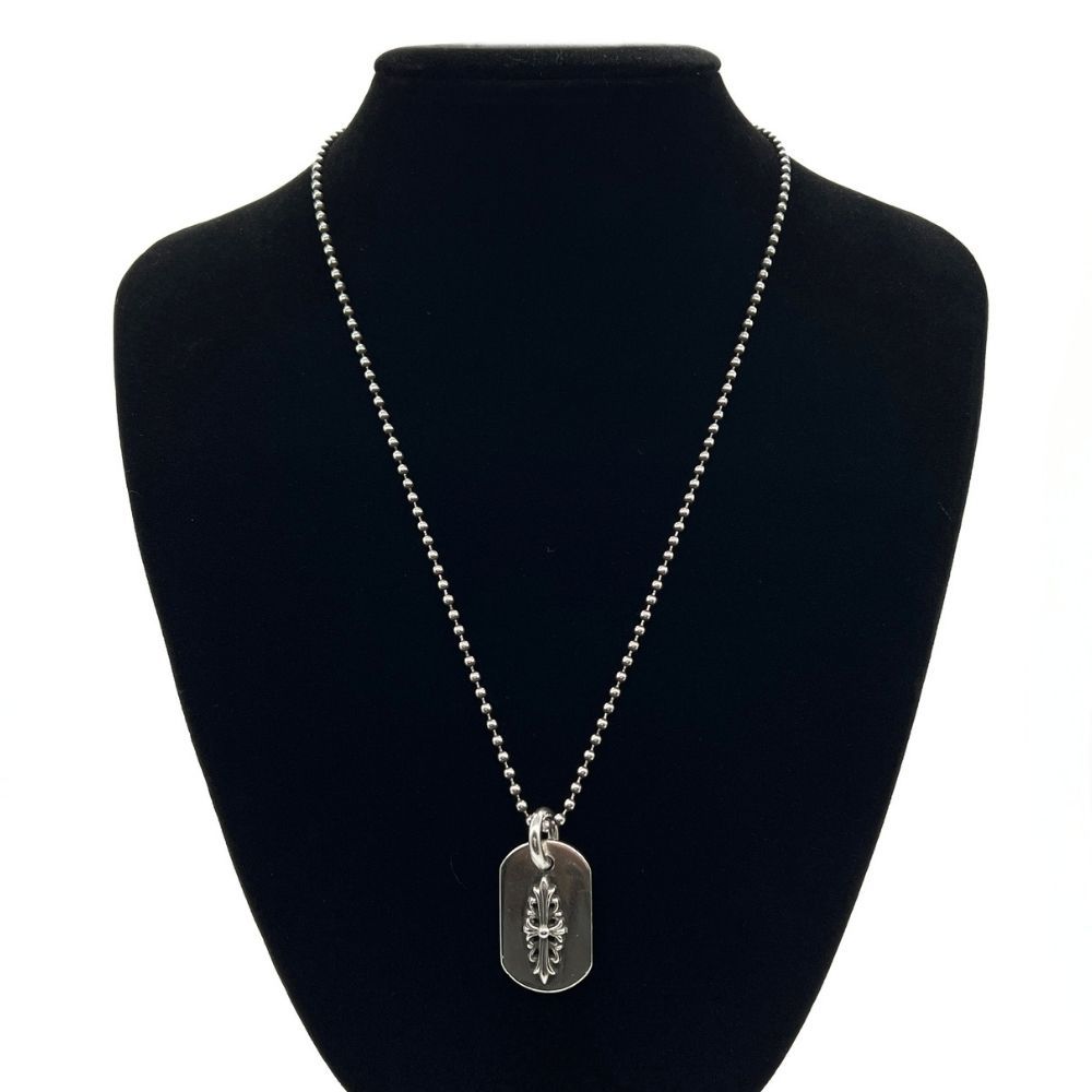 CHROME HEARTS クロムハーツ レイズドフローラルクロス ドッグタグ