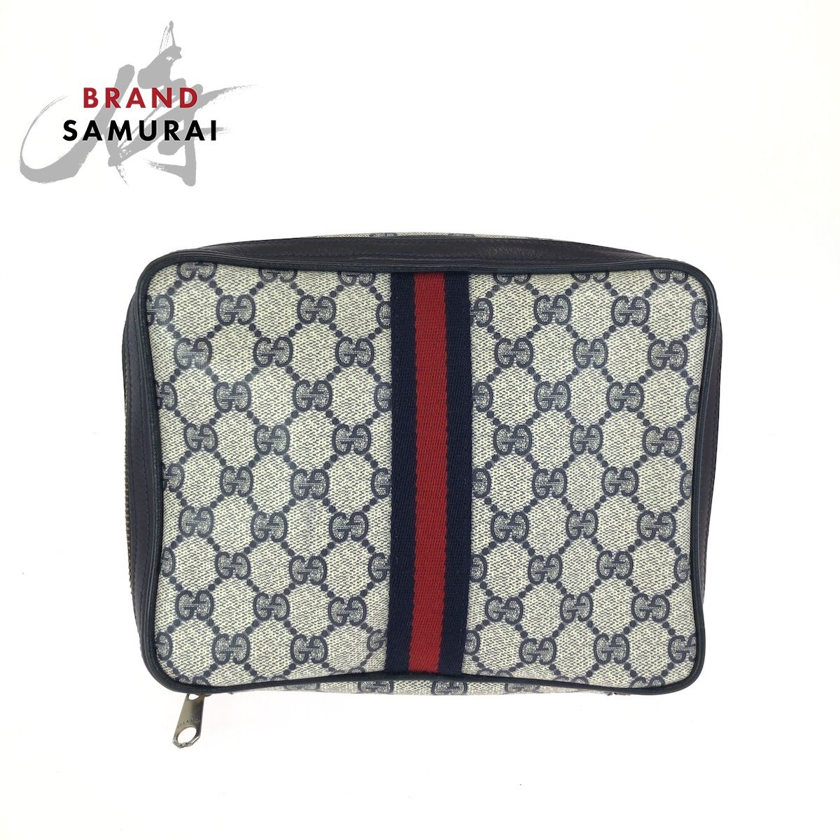 美品 GUCCI グッチ シェリーライン グレー ブラック ゴールド金具 GG