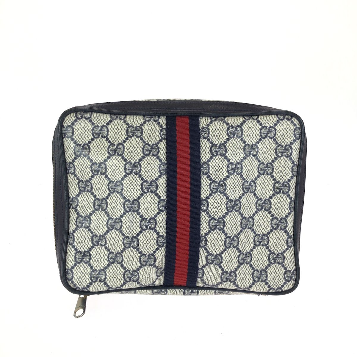 美品 GUCCI グッチ シェリーライン グレー ブラック ゴールド金具 GG