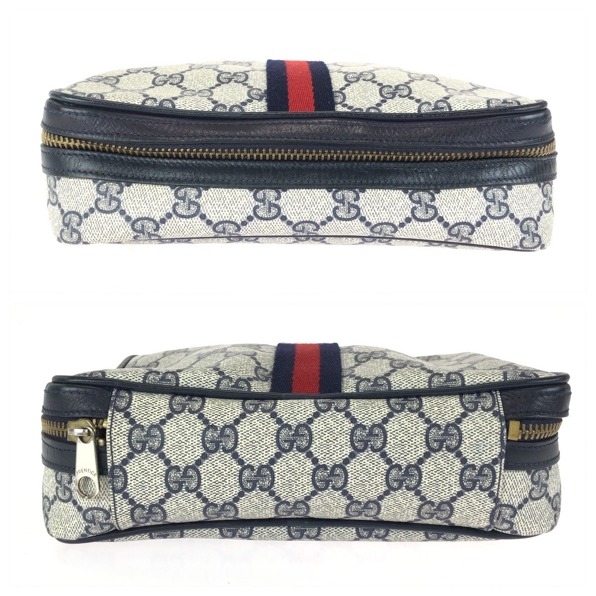美品 GUCCI グッチ シェリーライン グレー ブラック ゴールド金具 GG