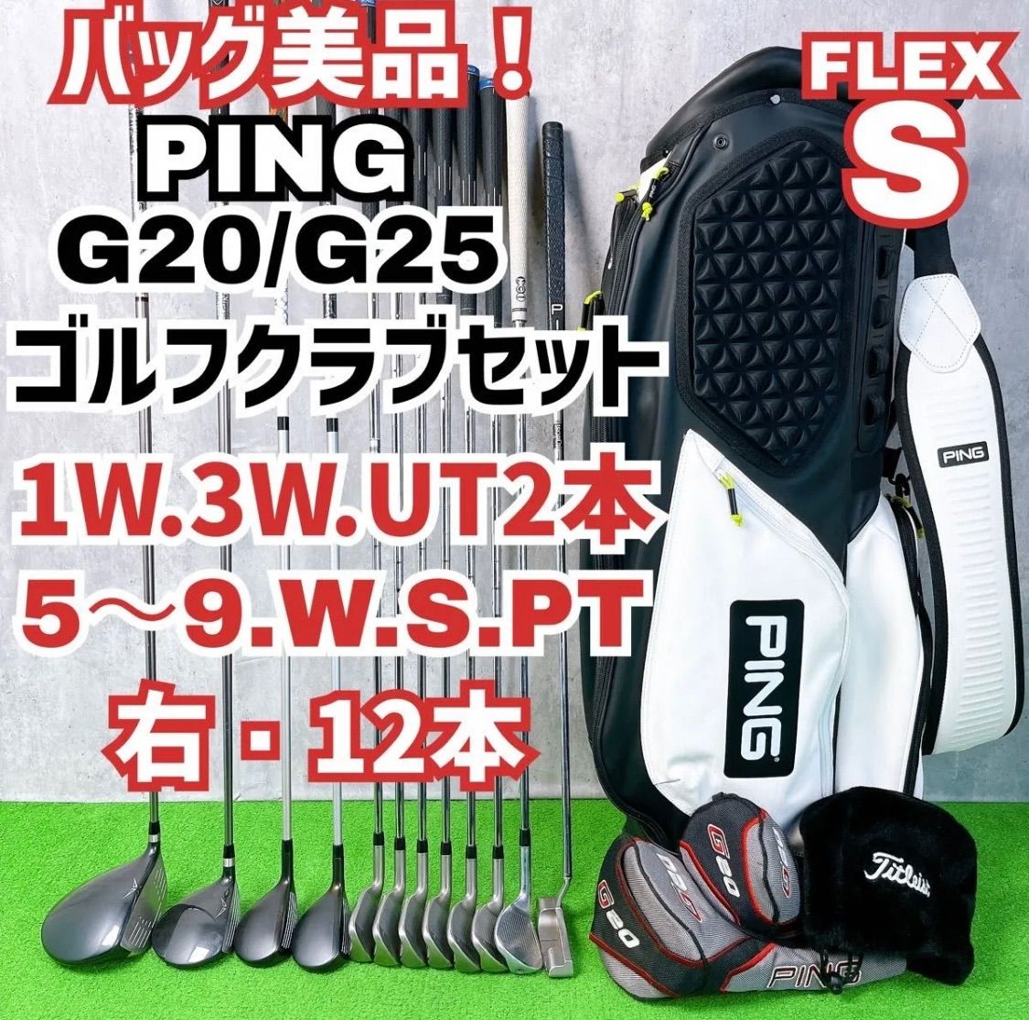 ピン G20 G25 Gシリーズ ゴルフクラブ メンズセット アイアンカバー