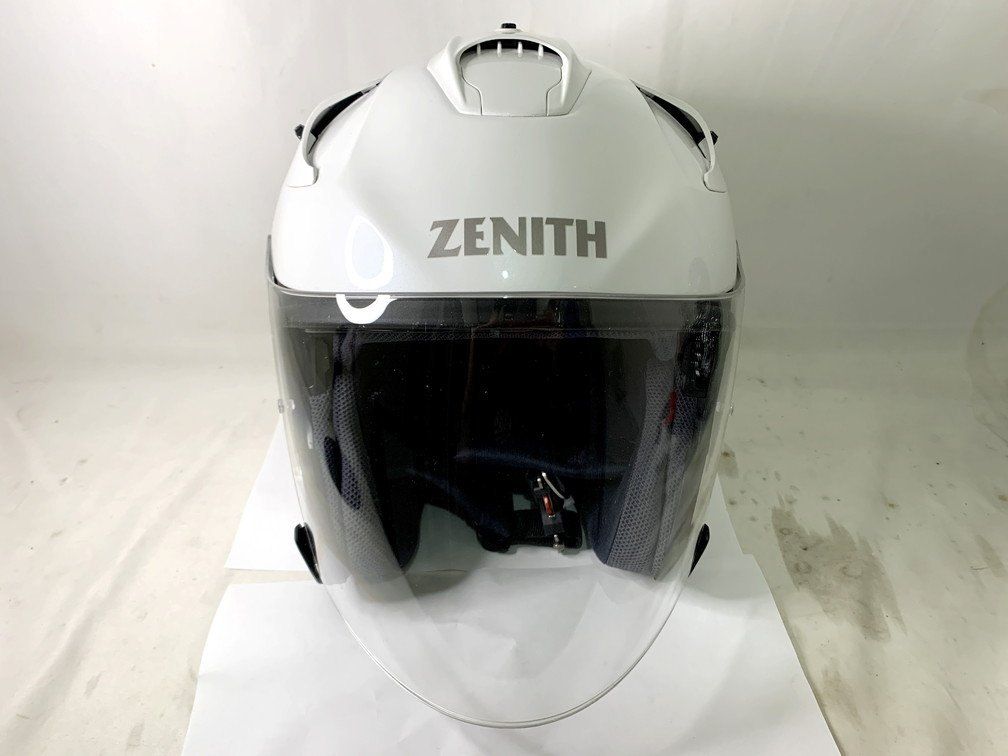 ZENITH ゼニス ジェットヘルメット YJ-17 Lサイズ 59-60㎝未満 インナー＆チークパックセット・カバー付 カラー: ホワイト 未使用保管品