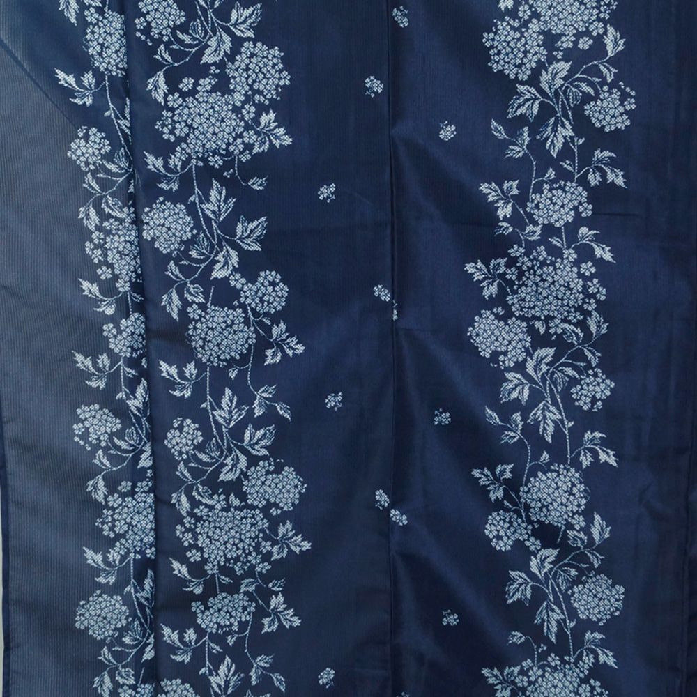 夏着物 絽 小紋 縦絽 未使用品 踊り着物 化繊 洗える着物 枝花模様 夏