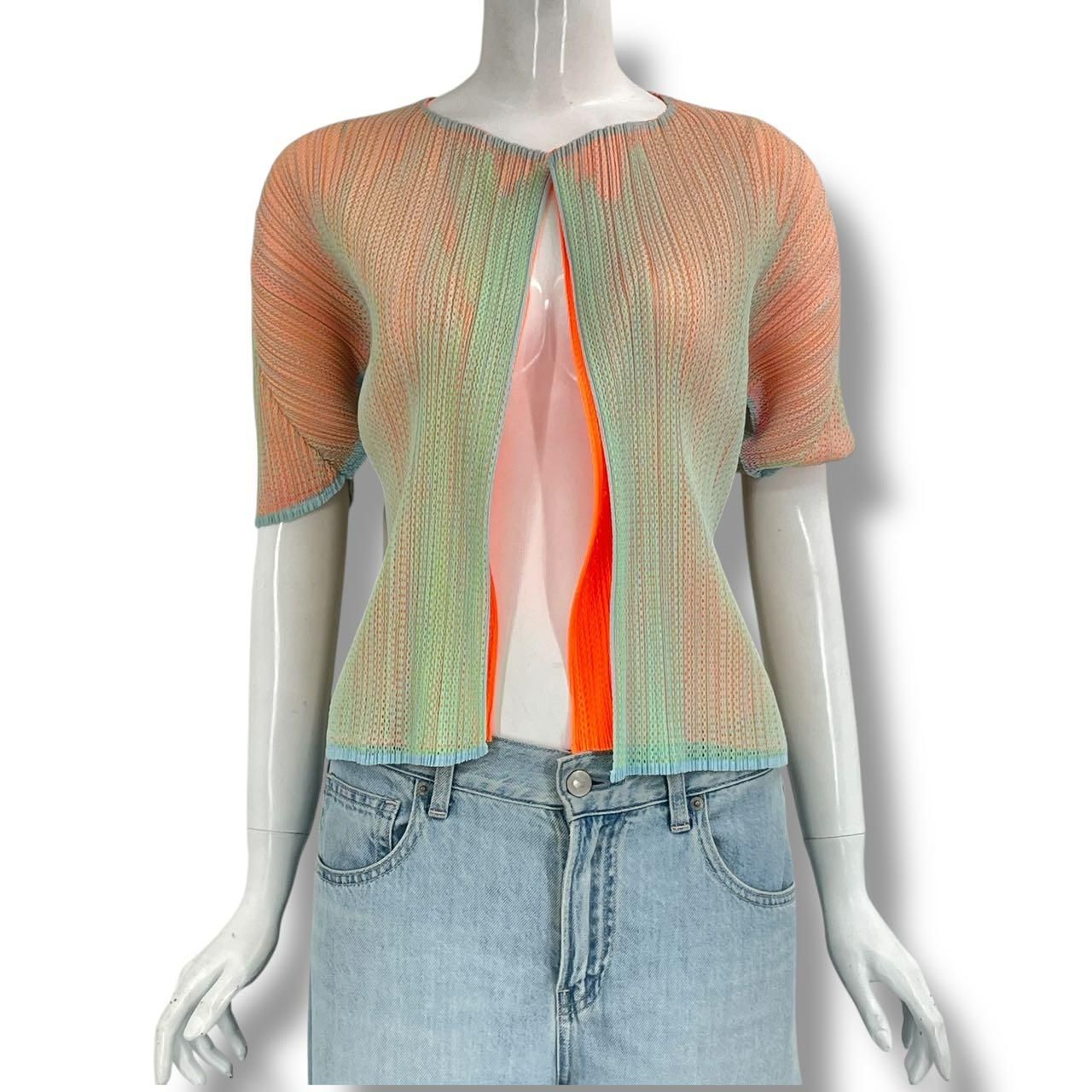 美品　イッセイミヤケ　プリーツ　ショールカラー　ボリューム　カーディガン 極美品 ISSEY MIYAKE イッセイミヤケ PLEATS PLEASE プリーツプリーズ