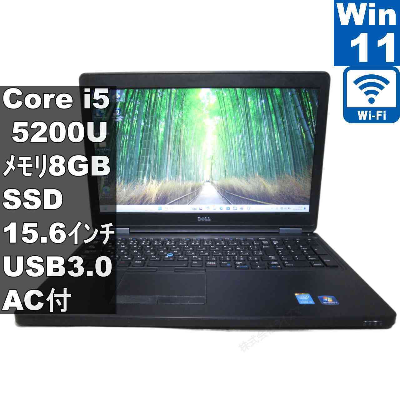 DELL Latitude E5550【SSD搭載】　Core i5 5200U　【Windows11 Pro】MS 365 Office Web／充電可／Wi-Fi／USB3.0／HDMI／長期保証 [96433]