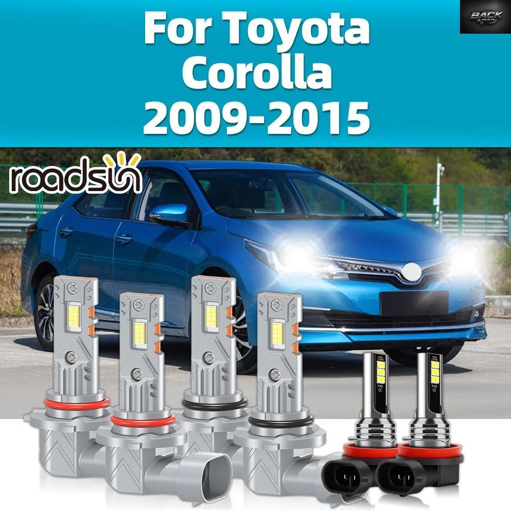 2個/6個入り LEDバルブ トヨタ カローラ 2009-15年式 車用フロントヘッドライト 30000ルーメン 6000K LEDチップ フォグランプ