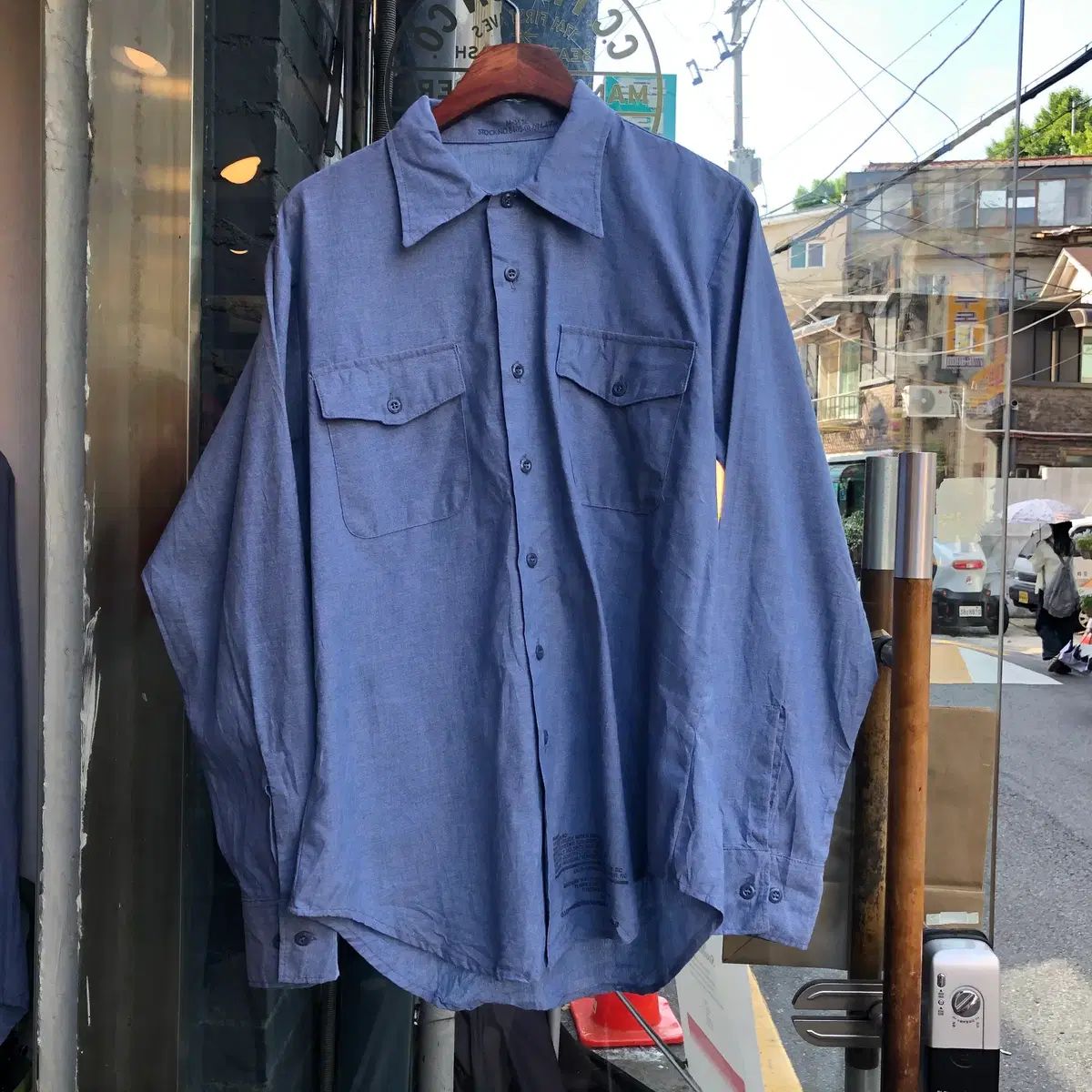90s USNシャンブレーシャツ-M