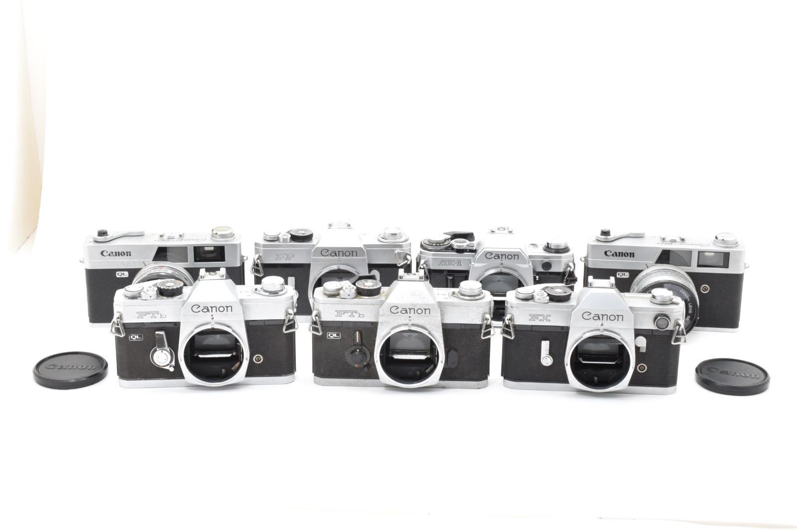 【返品保証】★美品★キヤノン CANON フィルムカメラ7台まとめ AE-1 / FTb / Canonet QL19★ L35#3496