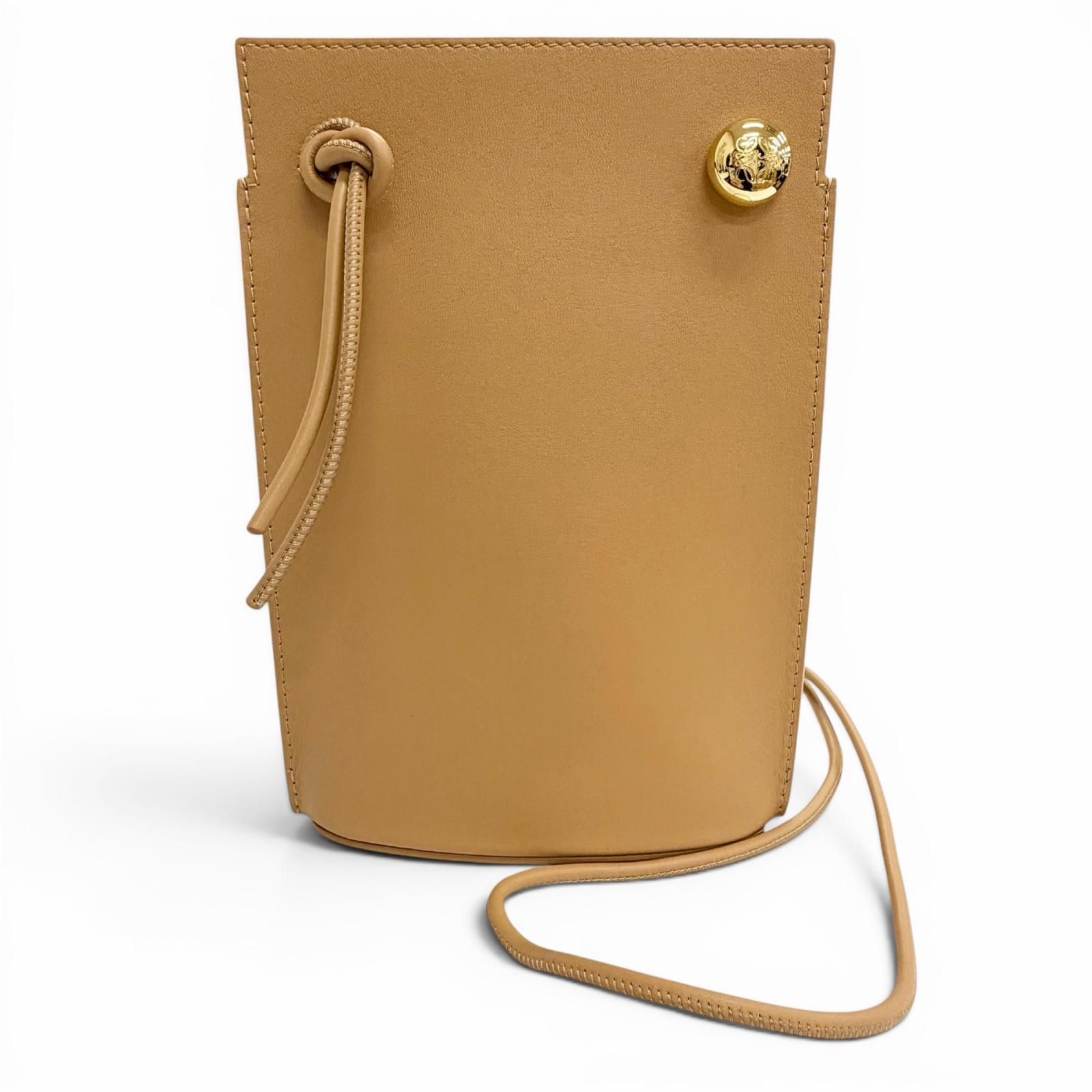 未使用品△LOEWE ロエベ CPBPR12X01 ペブル ダイスポケット クラシックカーフ アナグラム金具 ショルダーバッグ ウォームデザート ブラウン スペイン製 レディース 箱・保存袋付き オススメ◎