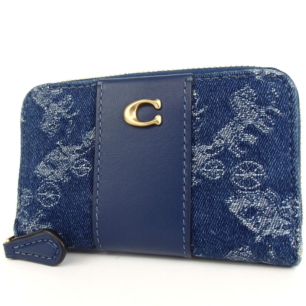 COACH コーチ エッセンシャル スモール ジップ アラウンド カード ケース デニム レザー 27-206(9)