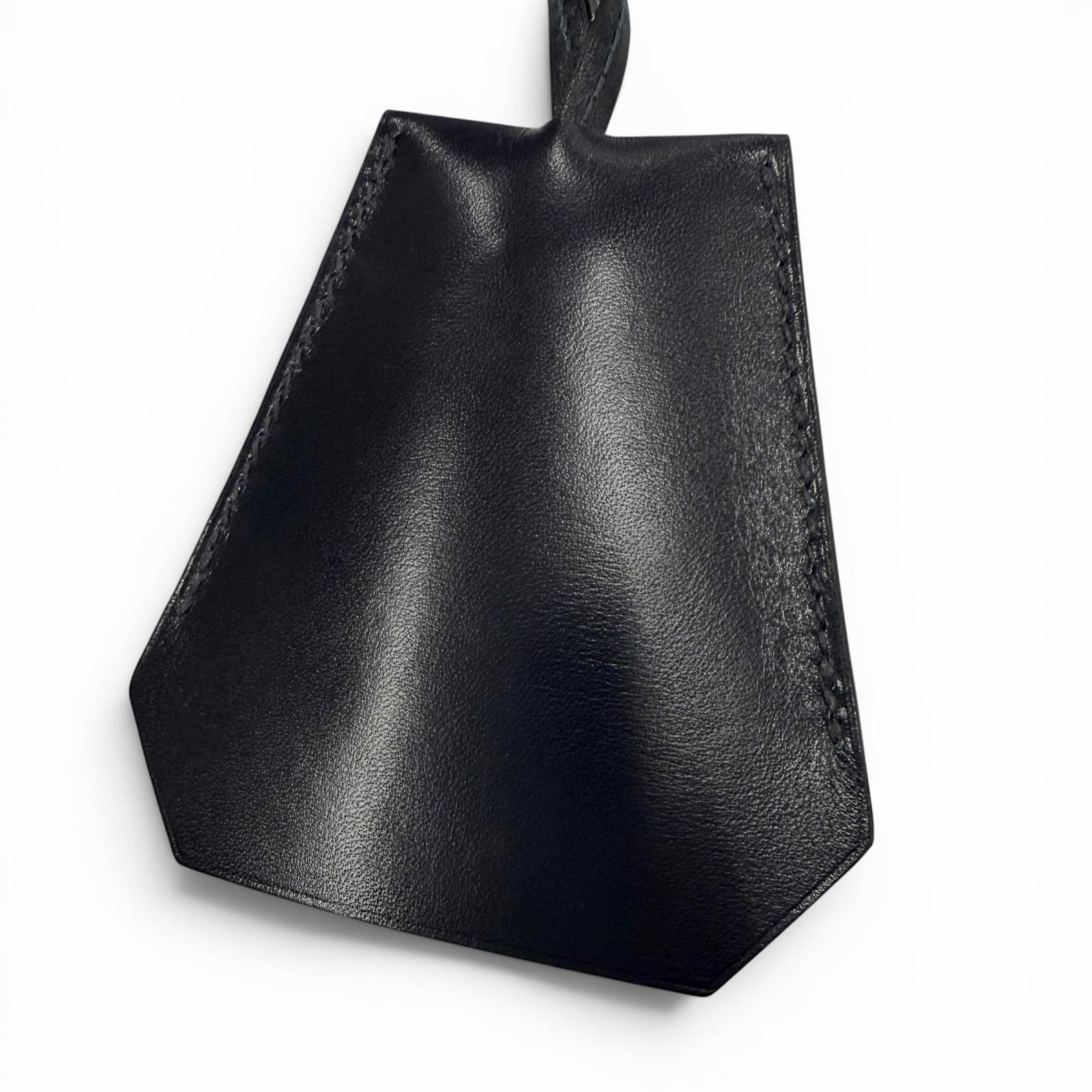 極美品▼HERMES エルメス ヴィンテージ レザー シルバー金具 マルジェラ期 クロシェット ネックレス ネイビー □D刻印 フランス製 メンズ