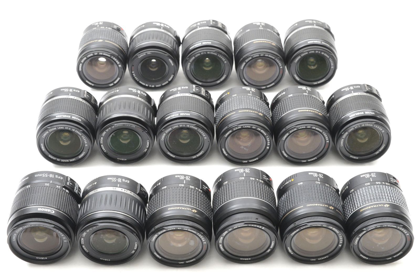 ★まとめ売り★17本まとめ キヤノン Canon EFレンズまとめ EF-S 18-55mm IS / 28-80mm V / 28-80mm IV★ L283#7854