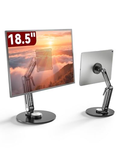 モバイルモニター スタンド VESA 75 タブレット アーム 卓上 - 磁気吸着 360度回転 高さ調整 4.7～18.5インチ対応 耐荷重2kg 安定性 15.6 17.3 18.5型 ディスプレイ モニタスタンド 液晶 多機種対応 JK ca5630ed
