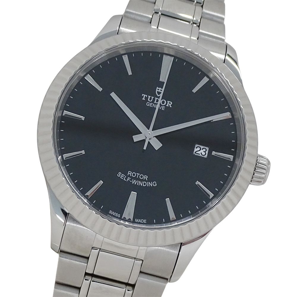 チューダー チュードル TUDOR スタイル 12710 時計 メンズ ブランド デイト 自動巻き AT ステンレス SS シルバー ブラック 磨き済み 【中古】