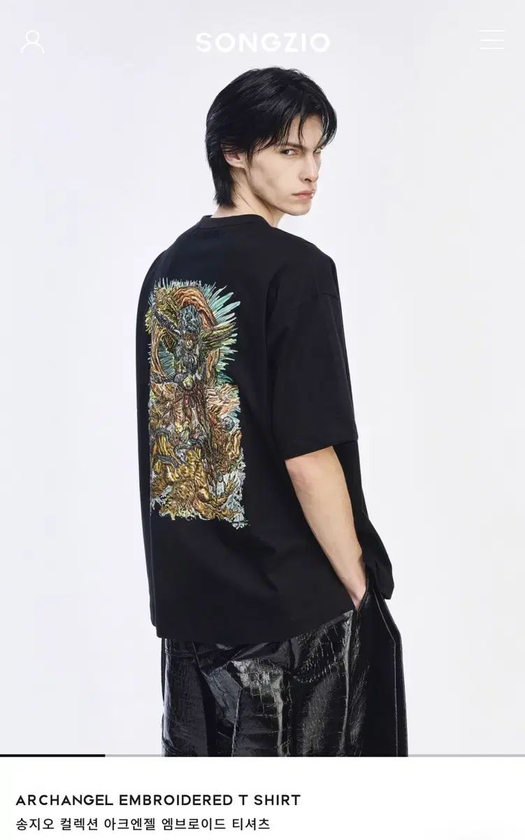 SONGZIO HOMME(ソンジオ・オム) 26 SS アークス エンジェル エンブロイダード Tシャツ ブラック 新品