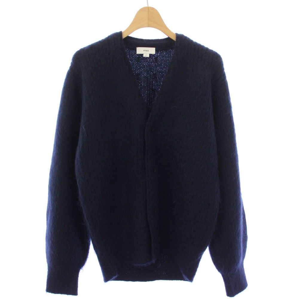 ハイク HYKE 22AW MOHAIR WOOL CARDIGAN カーディガン モヘヤ 長袖 1 ネイビー 222-11292 /TK