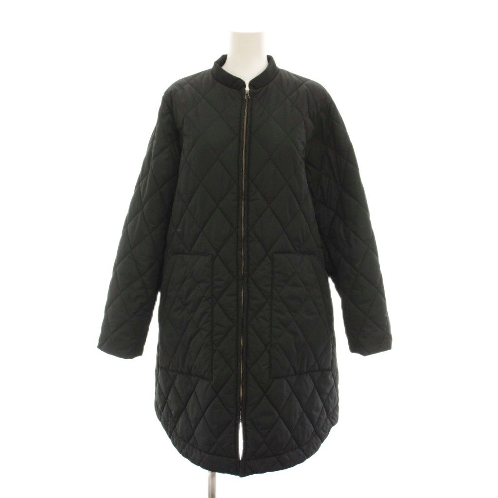 アンフィーロ UNFILO 21AW ダイヤキルト シャツテイル アウター キルティングコート ノーカラー 中綿 44 黒 CMURIZ0103 /YM