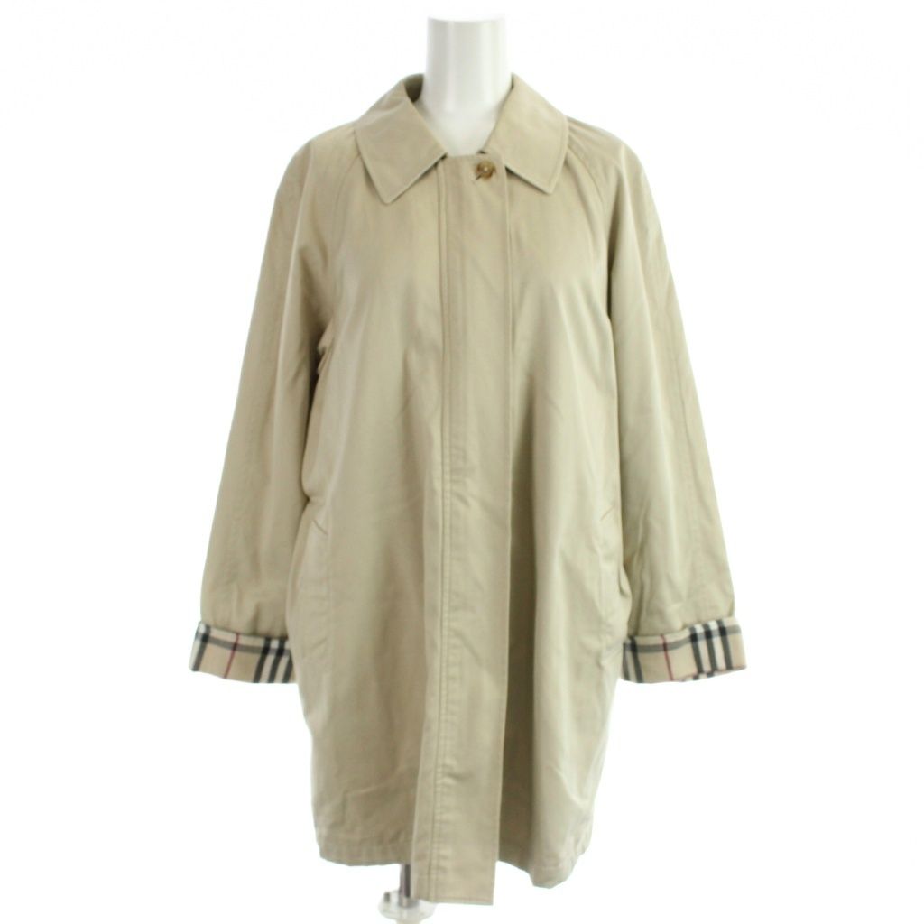 バーバリー ロンドン BURBERRY LONDON ステンカラーコート ミドル丈 ジップアップ 裏地ノバチェック ベージュ /YI27