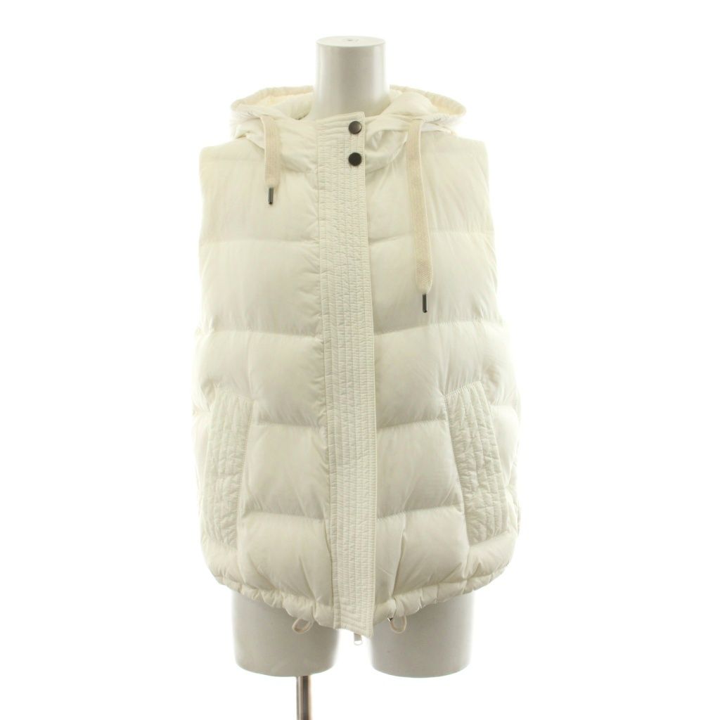 ブルネロクチネリ BRUNELLO CUCINELLI ダウンベスト フード ジップアップ ナイロン 388 白 ホワイト 222PDMJ001 /KU