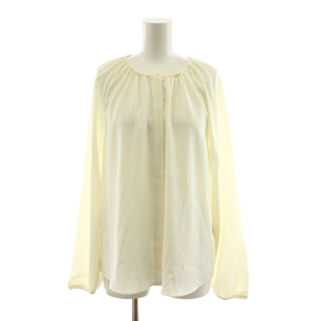 セオリー Theory 26SS Prime Georgette Button Front Blouse ブラウス シャツ 長袖 S アイボリー 01-6108212 /KU
