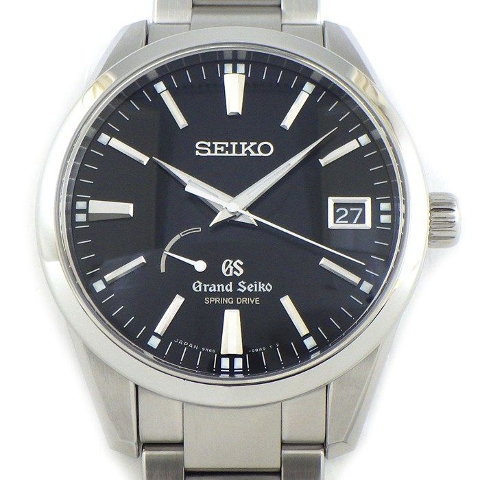 グランドセイコー Grand Seiko 腕時計 SBGA101/9R65-0BM0 ブラック文字盤 デイト 夜光針/インデックス パワーリザーブ表示 SS スプリングドライブ 【箱・保付き】 【中古】