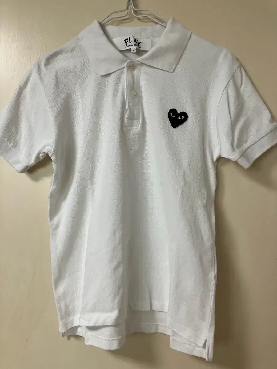 (正規品) COMME des GARCONS AX-T066 ブラック ハート ポロシャツ 白