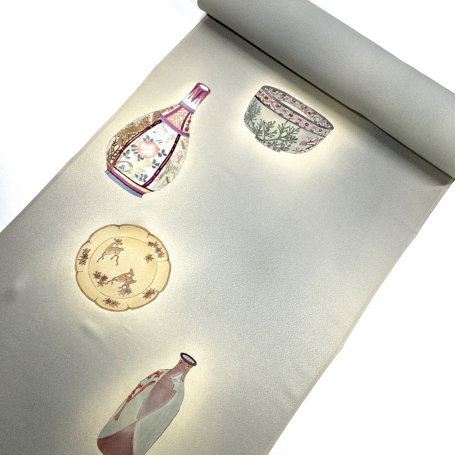 正絹 付下げ 刺繍 反物【E501】同梱購入歓迎 リメイク用 和裁練習用 