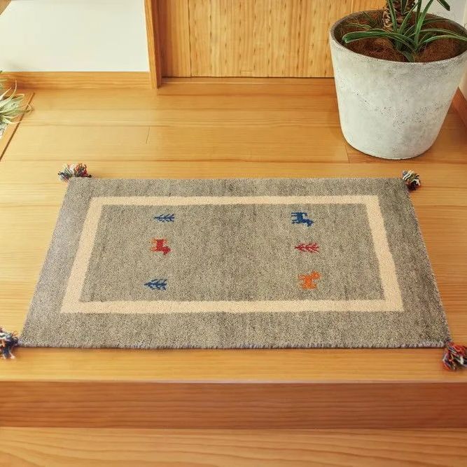 [約45×75cm] ギャッベ ラグ・マット GABBEH D18 カーペット 絨毯 ギャベ柄 玄関マット 8602