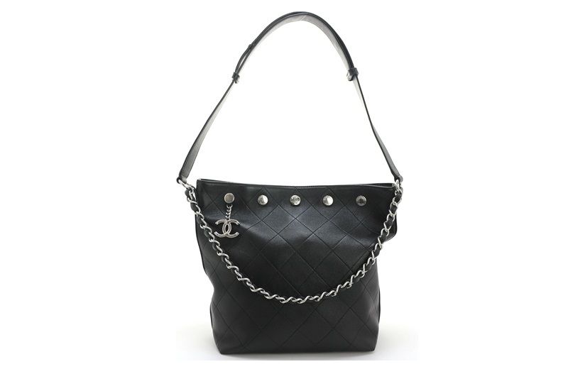 CHANEL シャネル バッグ ラージバケット ブラック バッグ AS5406 ショルダーバッグ ラムスキン 【中古】