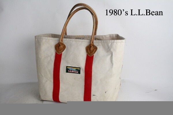 1980年代 L.L.Bean エルエルビーン レザーハンドル 特大 トートバッグ ブルーステッチ 耳 ヴィンテージ アウトドア キャンプ メンズ レディース 中古 アメカジ 古着 80's 80s BOAT AND TOTE vintage