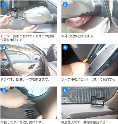 Antion 5インチモニター 2個サイドカメラセット AHD IPS液晶モニター 左右後方死角確認 広角120° 360度回転可能 車載カメラ 録画機能あり 暗視機能搭載 配線簡単 初心者向け駐車支援システム 12V 日本語説明書(沖縄・離 36ab46a8