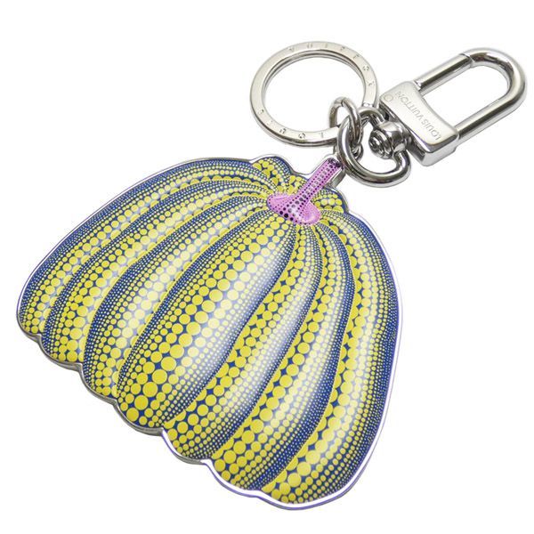 【中古Ａ】ルイ・ヴィトン　LOUIS VUITTON　キーリング/バッグチャーム　LVｘYK　ポルトクレ・パンプキン　草間彌生　M01103