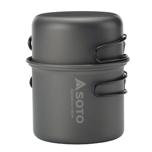 ソト(SOTO) 2点セット アルミクッカー 軽量 コンパクト ソロ デュオ メッシュ収納袋 登山 トレッキング キャンプ アウトドア アルミクッカーセットM SOD-510 57b25172
